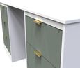 Las Vegas Dressing Table - Double - 6 Drawer - White and Green