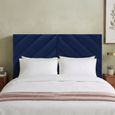 Rose Headboard - Royal Blue - Fabric - Sizes Available