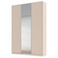 Alabama Wardrobe - 136cm - 3 Door - Mirror - Metallic Dark Grey