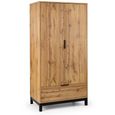Bali Oak Double 2 Door 1 Drawer Wardrobe thumbnail 2