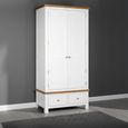 Lundy Wardrobe - 2 Door - 2 Drawer - White Painted