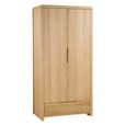 Curve Double Wardrobe - 2 Door - 1 Drawer - Oak
