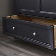 Maine Wardrobe - 3 Door - 2 Drawer - Black