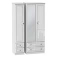 Pembroke Wardrobe - 3 Door - 1 Mirror - Tall - Combi - White Gloss