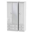 Pembroke Wardrobe - 3 Door - 1 Mirror - Tall - Combi - White Gloss