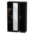 Knightsbridge Triple Wardrobe - 3 Door - 1 Mirror - Black Gloss