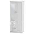 Balmoral Wardrobe - 2 Door - Combi - with 1 Mirror - RHF 3 Drawers - White Gloss