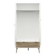Oslo Wardrobe - 2 Door - 2 Drawer - White and Oak