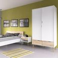 Oslo Wardrobe - 2 Door - 2 Drawer - White and Oak