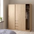 Naia Wardrobe - 3 Door - 3 Drawer - Oak