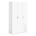 Space Wardrobe - 3 Door - 3 Drawer - White