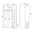Space Wardrobe - 3 Door - 3 Drawer - White