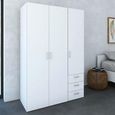 Space Wardrobe - 3 Door - 3 Drawer - White