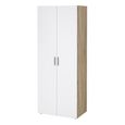 Pepe Wardrobe - 2 Door - Oak and White Gloss
