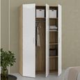 Pepe Wardrobe - 3 Door - Oak and White Gloss