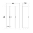 Pepe Wardrobe - 3 Door - Oak and White Gloss