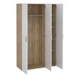 Pepe Wardrobe - 3 Door - Oak and White Gloss