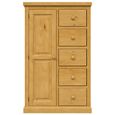 Churchill Wardrobe - 1 Door 5 Drawer - Combination - Waxed Pine