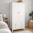 Clearance - Tromso Wardrobe - 2 Door 2 Drawer - Off White - A536