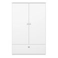 Clearance - Steens For Kids Wardrobe - 2 Door 1 Drawer - White - A543
