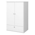 Clearance - Steens For Kids Wardrobe - 2 Door 1 Drawer - White - A543