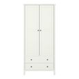 Clearance - Tromso Wardrobe - 2 Door 2 Drawer - Off White - A536