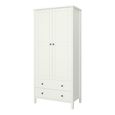 Clearance - Tromso Wardrobe - 2 Door 2 Drawer - Off White - A536