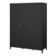 Barcelona Wardrobe - 3 Door - Black