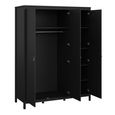 Barcelona Wardrobe - 3 Door - Black