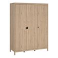 Barcelona Wardrobe - 3 Door - Jackson Hickory Oak