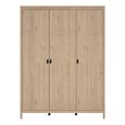 Barcelona Wardrobe - 3 Door - Jackson Hickory Oak