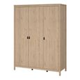 Barcelona Wardrobe - 3 Door - Jackson Hickory Oak