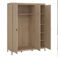 Barcelona Wardrobe - 3 Door - Jackson Hickory Oak