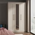 York Wardrobe - 3 Door - Tall - Triple - 1 Mirror - Cashmere
