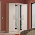 York Wardrobe - 4 Door - Tall - Mirror - Cashmere