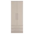 York Wardrobe - 2 Door - 2 Drawer - Tall - Cashmere Ash