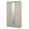 York Wardrobe - 3 Door - Tall - Triple - 1 Mirror - Cashmere