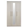 York Wardrobe - 3 Door - Tall - Triple - 1 Mirror - Cashmere