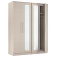 York Wardrobe - 4 Door - Tall - Mirror - Cashmere
