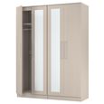 York Wardrobe - 4 Door - Tall - Mirror - Cashmere