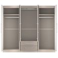 York Wardrobe - 6 Door - Tall - Mirror - Combi - Cashmere