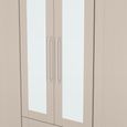 York Wardrobe - 6 Door - Tall - Mirror - Combi - Cashmere