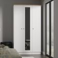 Sussex Wardrobe - 3 Door - Tall - 1 Mirror - Triple - White and Oak