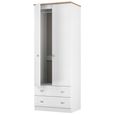 Sussex Wardrobe - 2 Door - 2 Drawer - Double - White and Oak