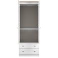 Sussex Wardrobe - 2 Door - 2 Drawer - Double - White and Oak