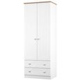 Sussex Wardrobe - 2 Door - 2 Drawer - Double - White and Oak