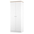 Sussex Wardrobe - 2 Door - Plain - Tall - White and Oak