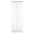Sussex Wardrobe - 2 Door - Plain - Tall - White and Oak