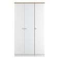 Sussex Wardrobe - 3 Door - Tall - 1 Mirror - Triple - White and Oak
