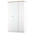 Sussex Wardrobe - 3 Door - Tall - 1 Mirror - Triple - White and Oak